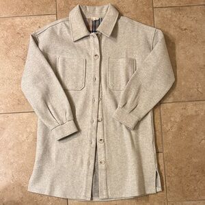 Hem & Thread Plaid Accented Gray Jacket